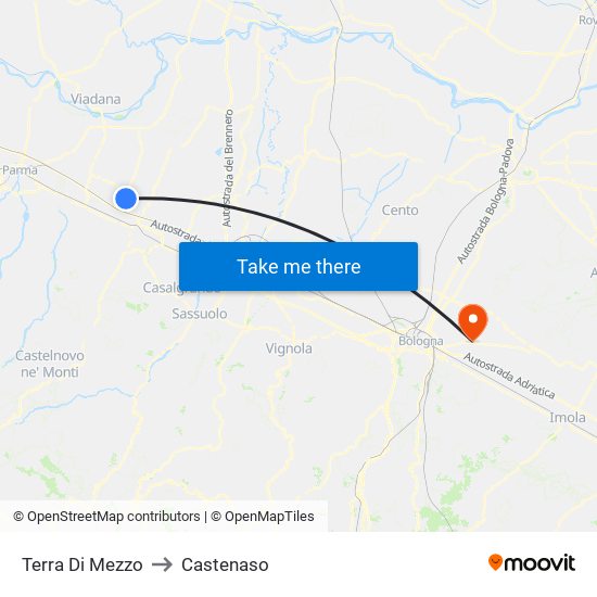 Terra Di Mezzo to Castenaso map