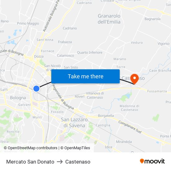 Mercato San Donato to Castenaso map