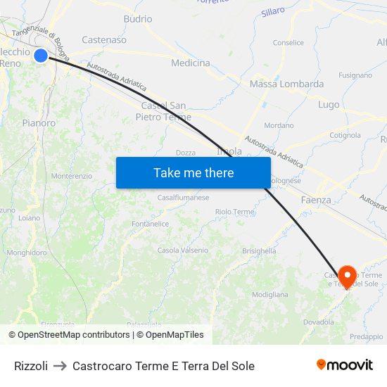 Rizzoli to Castrocaro Terme E Terra Del Sole map