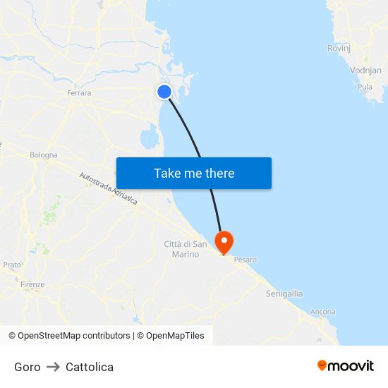 Goro to Cattolica map