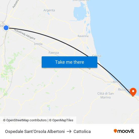 Ospedale Sant'Orsola Albertoni to Cattolica map