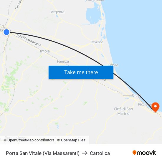 Porta San Vitale (Via Massarenti) to Cattolica map