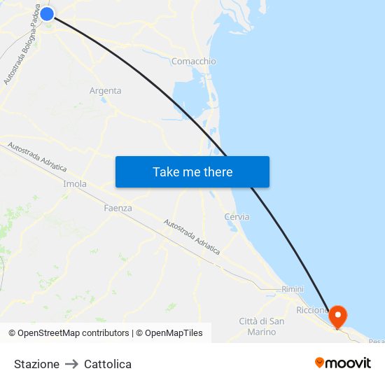 Stazione to Cattolica map