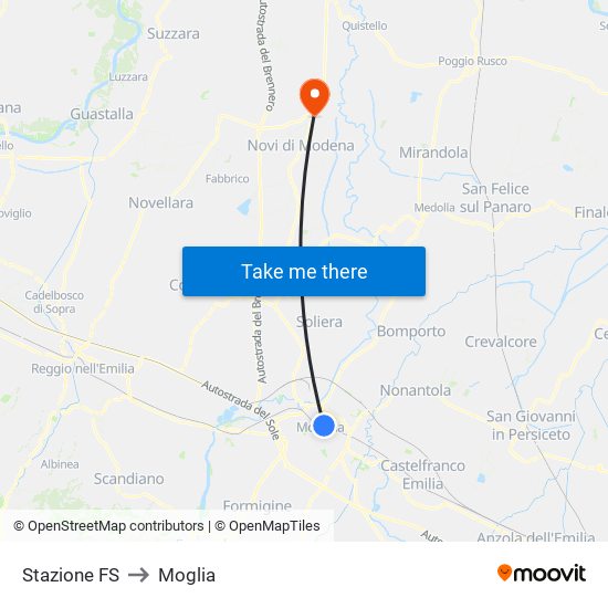 Stazione FS to Moglia map