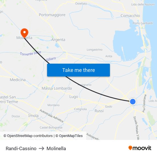 Randi-Cassino to Molinella map
