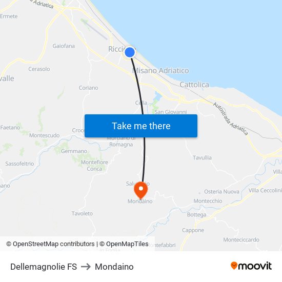 Dellemagnolie FS to Mondaino map
