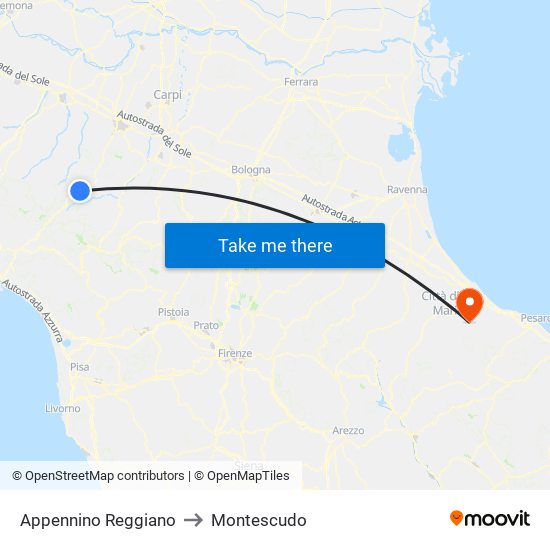 Appennino Reggiano to Montescudo map