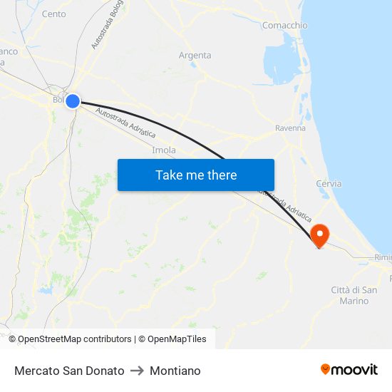 Mercato San Donato to Montiano map