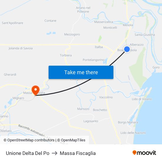 Unione Delta Del Po to Massa Fiscaglia map