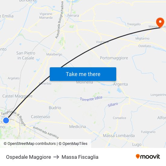 Ospedale Maggiore to Massa Fiscaglia map