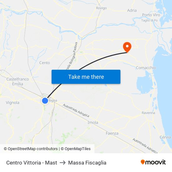 Centro Vittoria - Mast to Massa Fiscaglia map