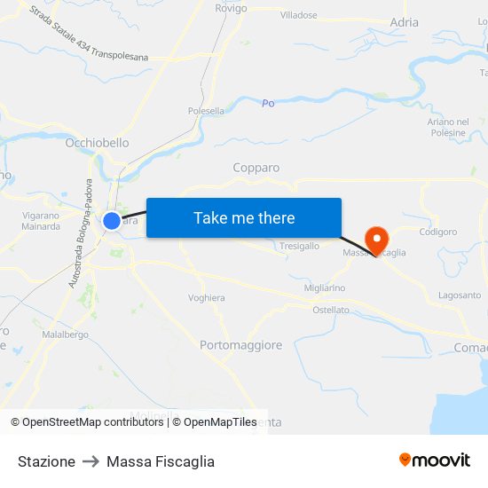 Stazione to Massa Fiscaglia map