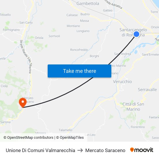 Unione Di Comuni Valmarecchia to Mercato Saraceno map