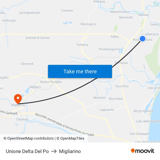 Unione Delta Del Po to Migliarino map
