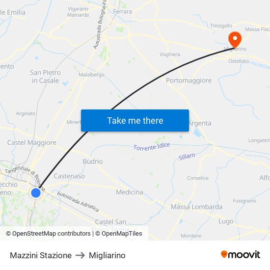 Mazzini Stazione to Migliarino map