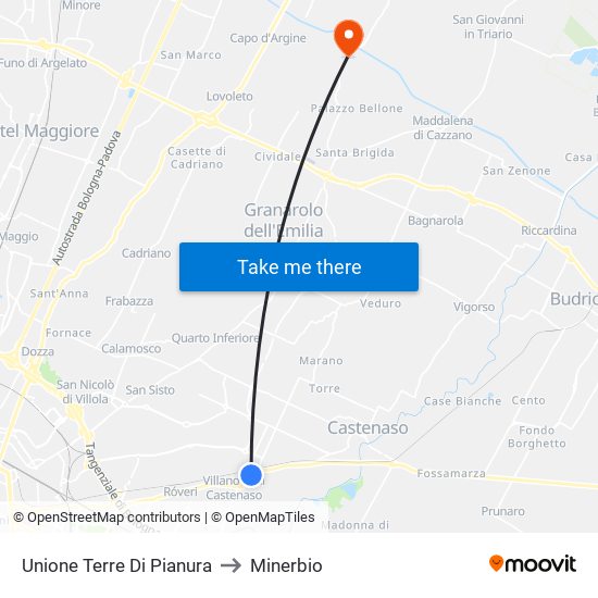 Unione Terre Di Pianura to Minerbio map