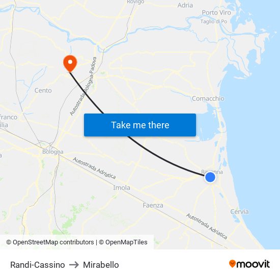 Randi-Cassino to Mirabello map
