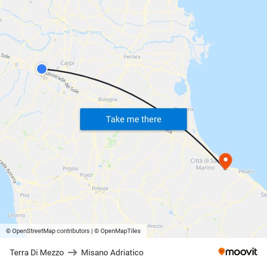 Terra Di Mezzo to Misano Adriatico map