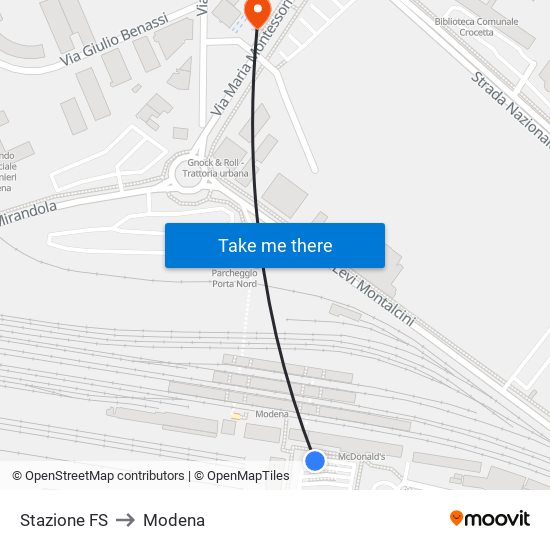 Stazione FS to Modena map