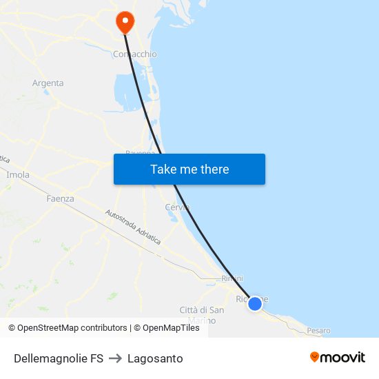 Dellemagnolie FS to Lagosanto map