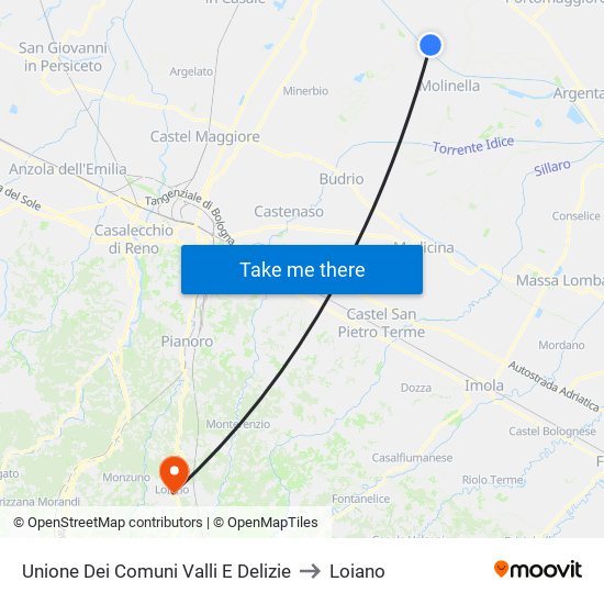Unione Dei Comuni Valli E Delizie to Loiano map