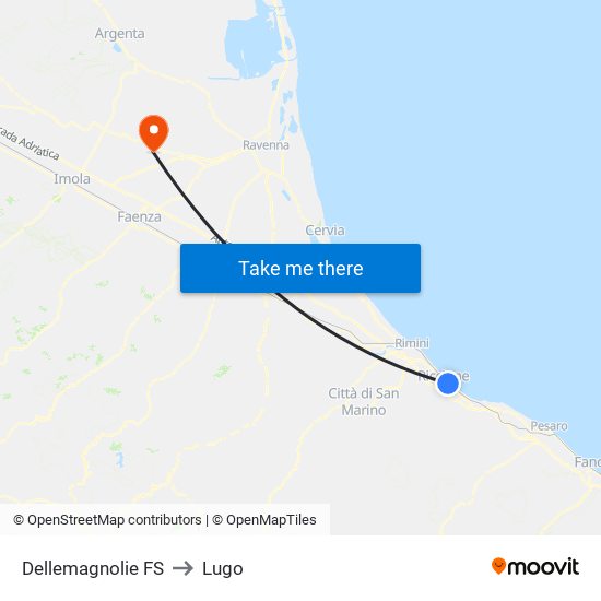 Dellemagnolie FS to Lugo map