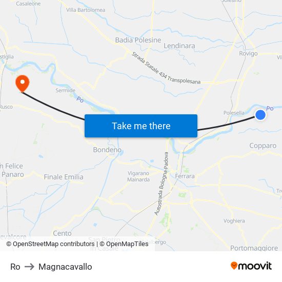 Ro to Magnacavallo map