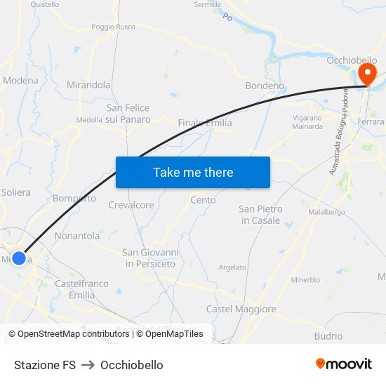 Stazione FS to Occhiobello map