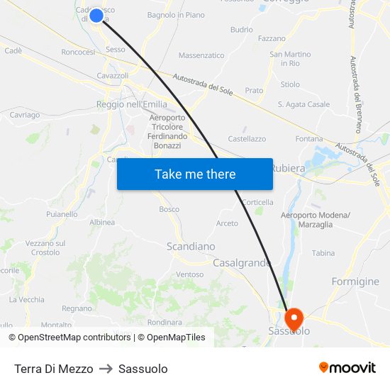 Terra Di Mezzo to Sassuolo map
