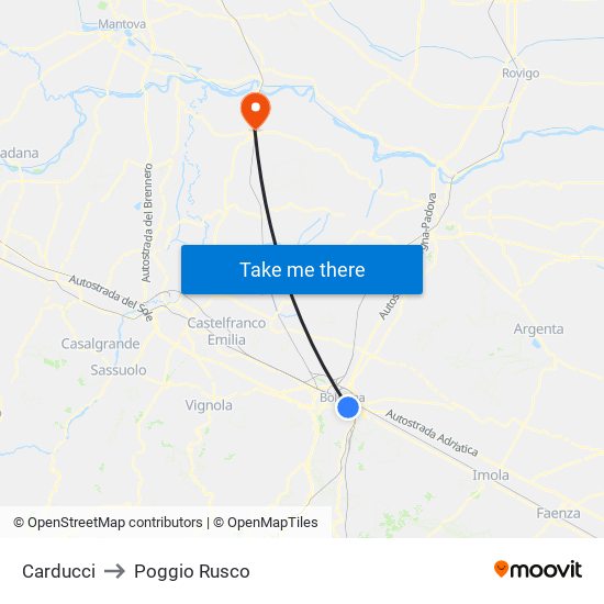 Carducci to Poggio Rusco map