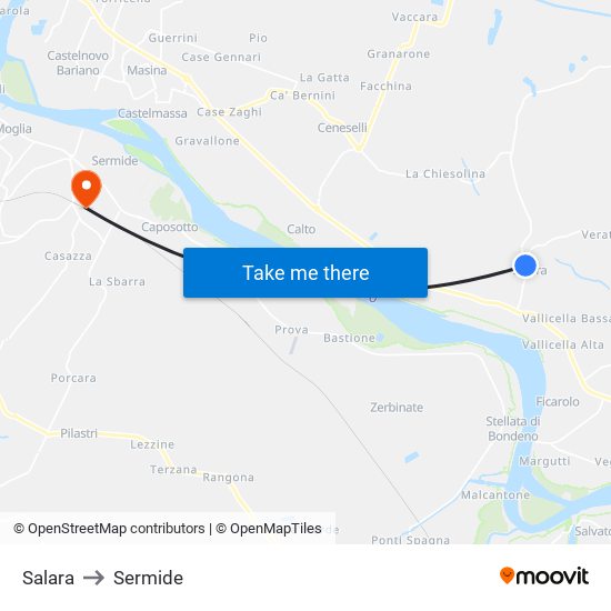 Salara to Sermide map