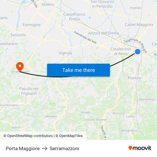 Porta Maggiore to Serramazzoni map