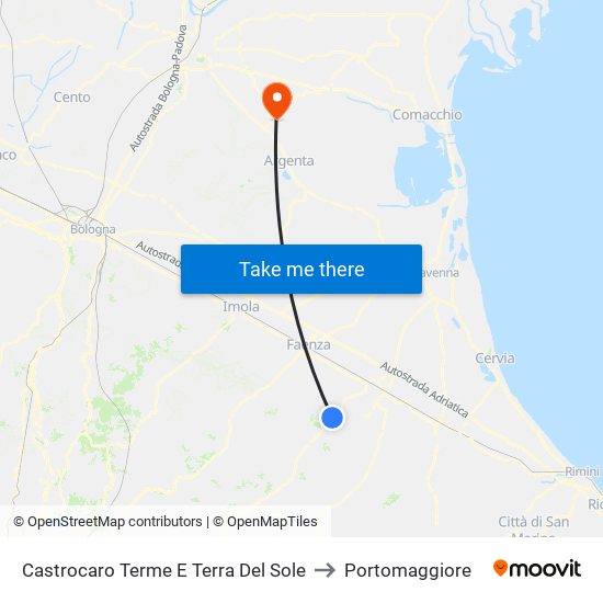 Castrocaro Terme E Terra Del Sole to Portomaggiore map