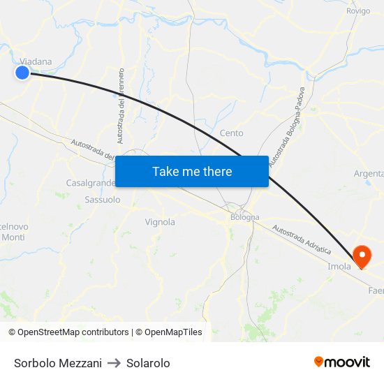Sorbolo Mezzani to Solarolo map