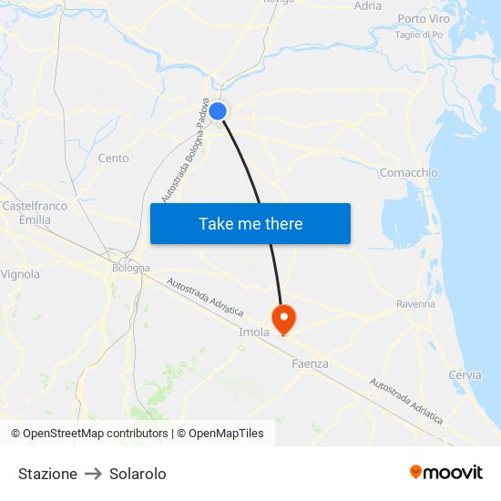 Stazione to Solarolo map