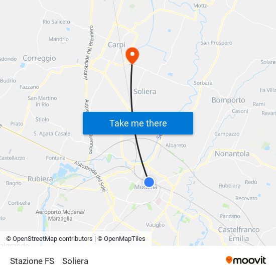 Stazione FS to Soliera map