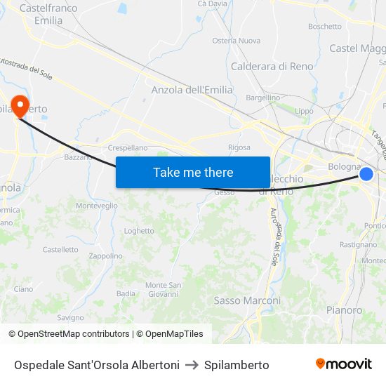 Ospedale Sant'Orsola Albertoni to Spilamberto map