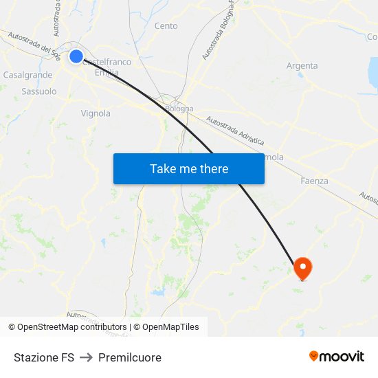 Stazione FS to Premilcuore map