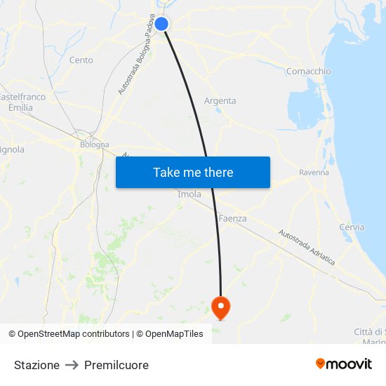 Stazione to Premilcuore map