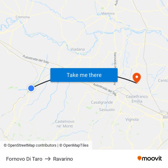 Fornovo Di Taro to Ravarino map