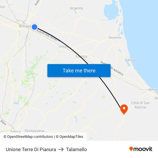 Unione Terre Di Pianura to Talamello map