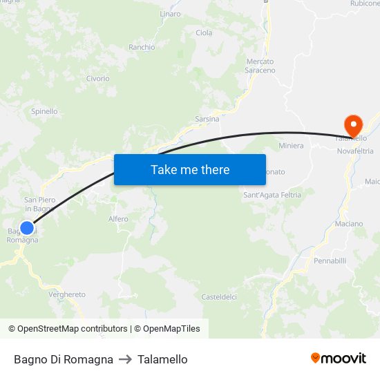 Bagno Di Romagna to Talamello map