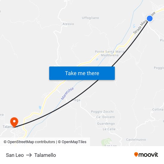 San Leo to Talamello map