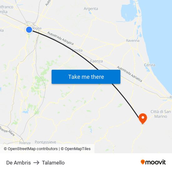 De Ambris to Talamello map