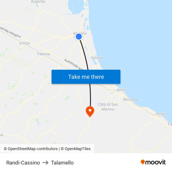 Randi-Cassino to Talamello map