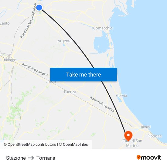 Stazione to Torriana map