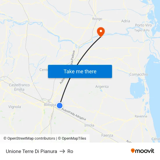Unione Terre Di Pianura to Ro map