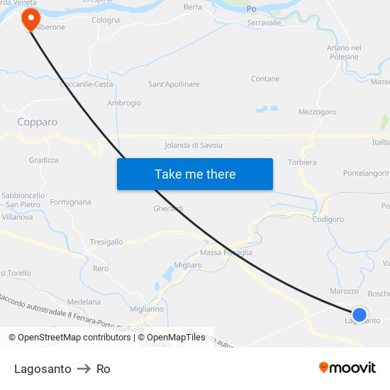 Lagosanto to Ro map