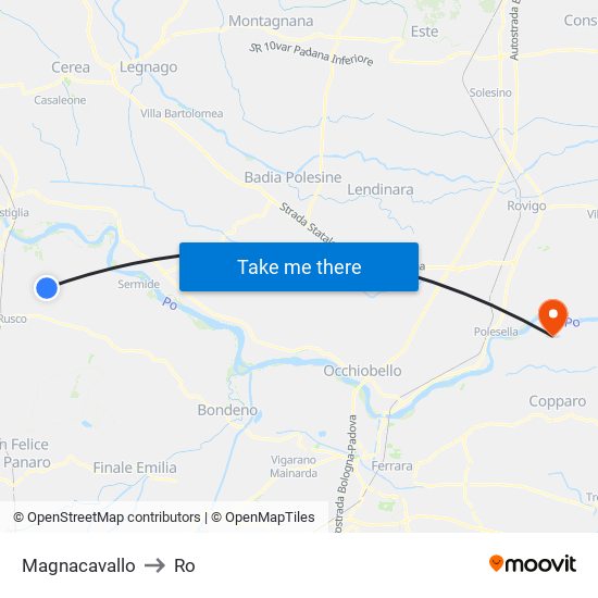 Magnacavallo to Ro map