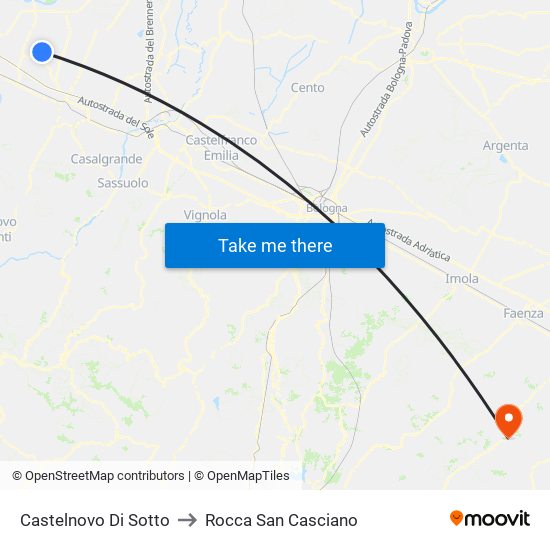 Castelnovo Di Sotto to Rocca San Casciano map